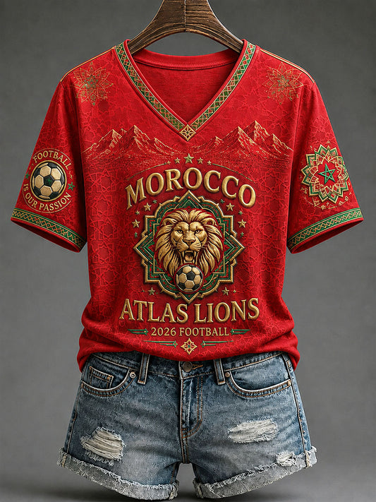 T-shirt de football 2026 du Maroc pour femmes