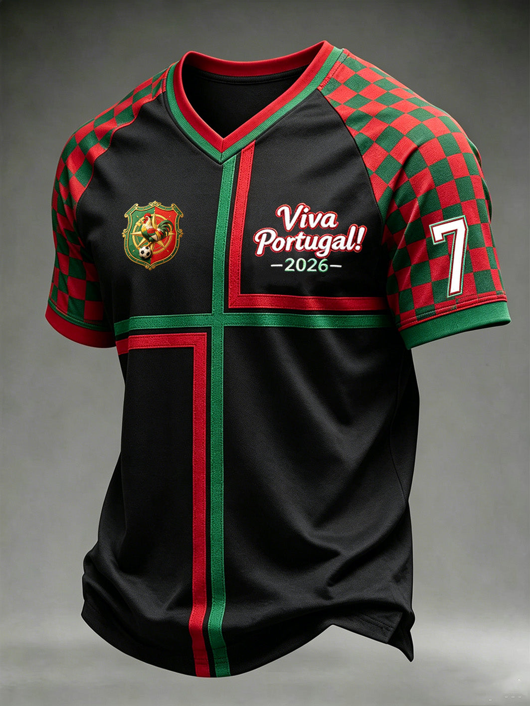 T-shirt de sport décontracté à imprimé végétal pour homme, style football