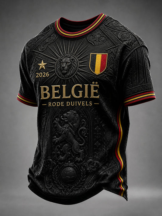 T-shirt à manches courtes de football pour hommes, Belgique