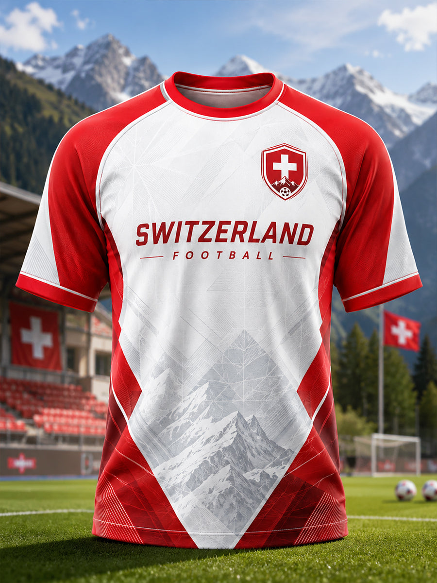 T-shirt sportif à manches raglan et manches courtes, imprimé sur le thème du football pour hommes
