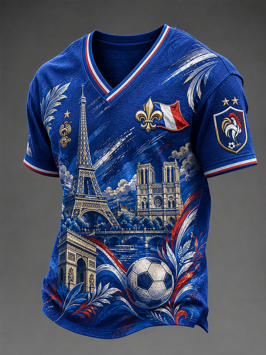 T-shirt col en V France Football pour homme