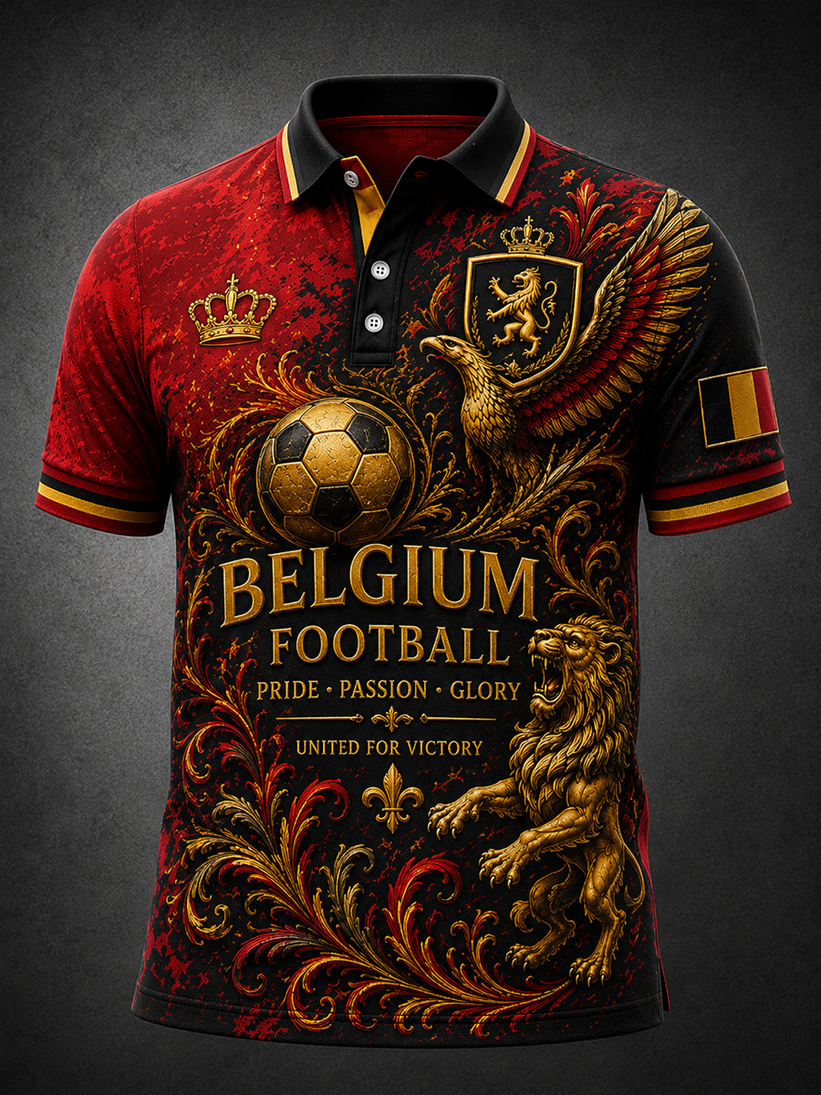 Polo à manches courtes pour homme avec imprimé footballistique