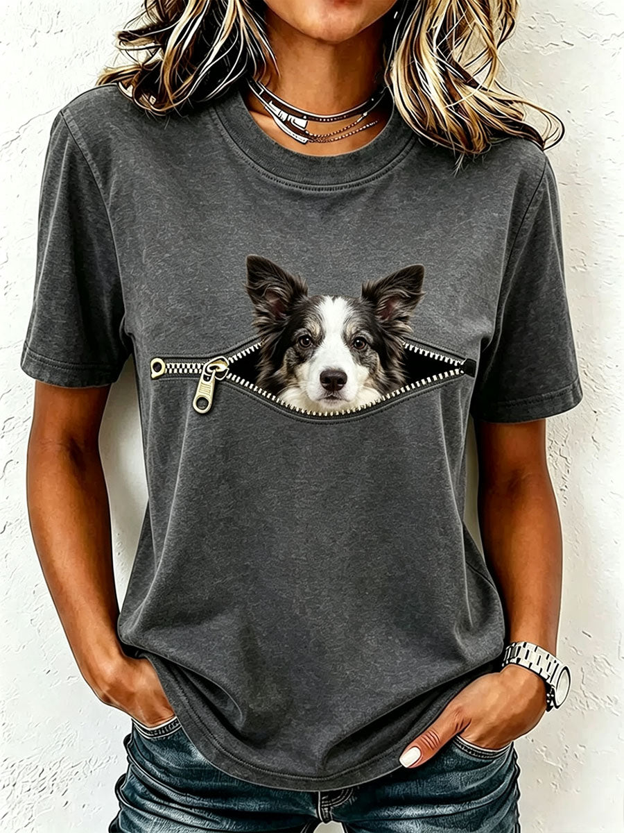 T-shirt pour femme avec adorable border collie