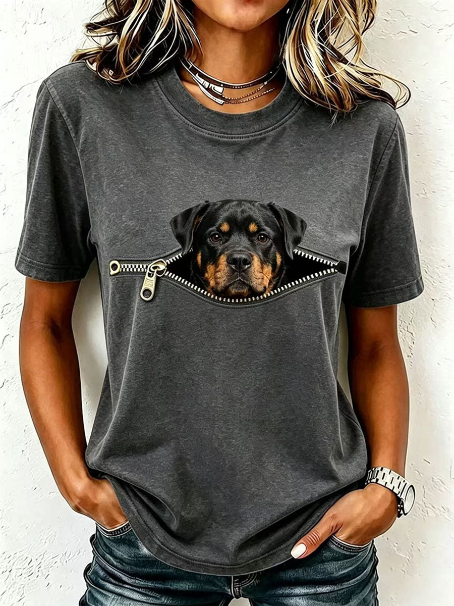 T-shirt adorable pour femme motif rottweiler