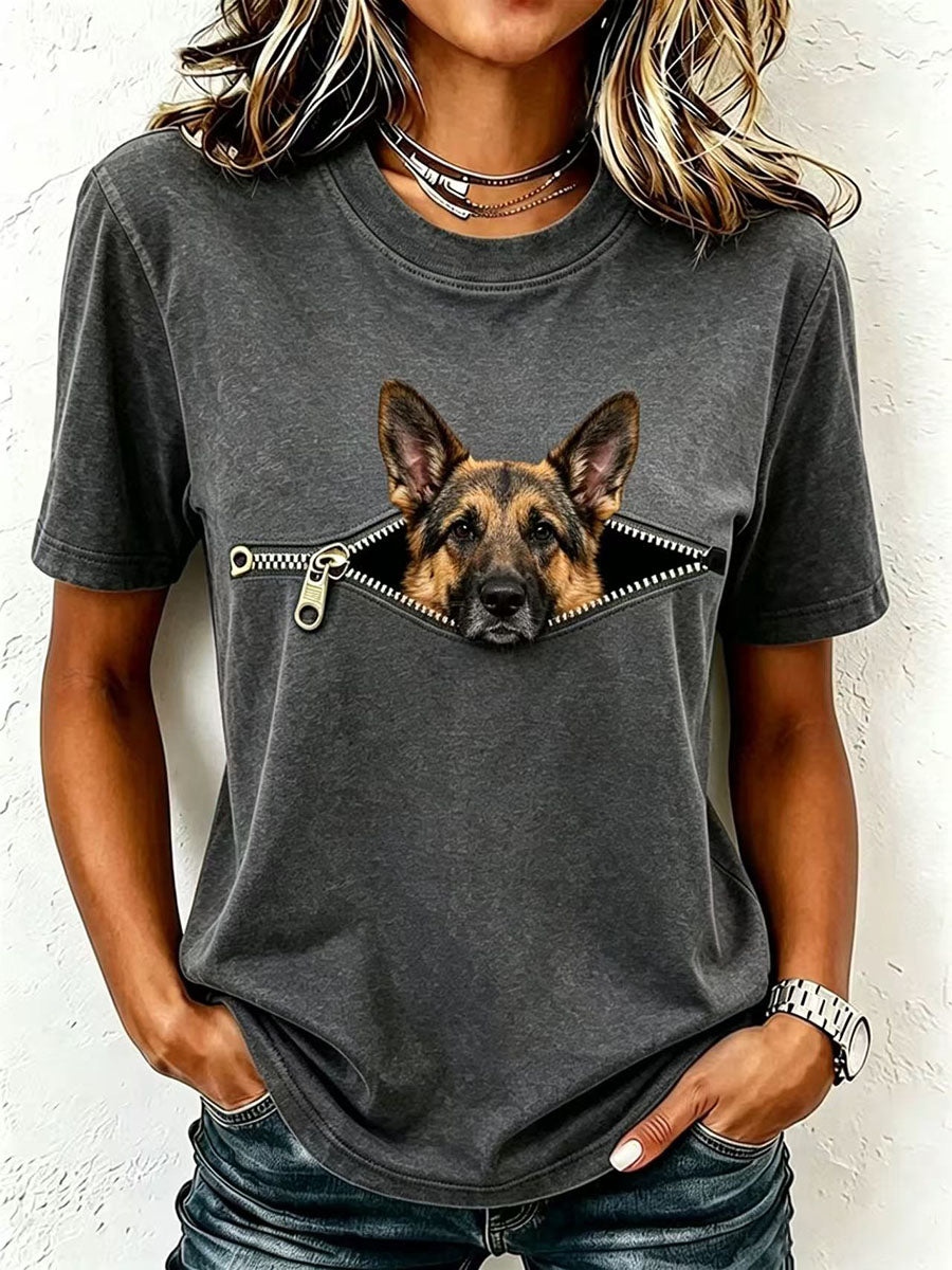 T-shirt adorable pour femmes avec motif de berger allemand