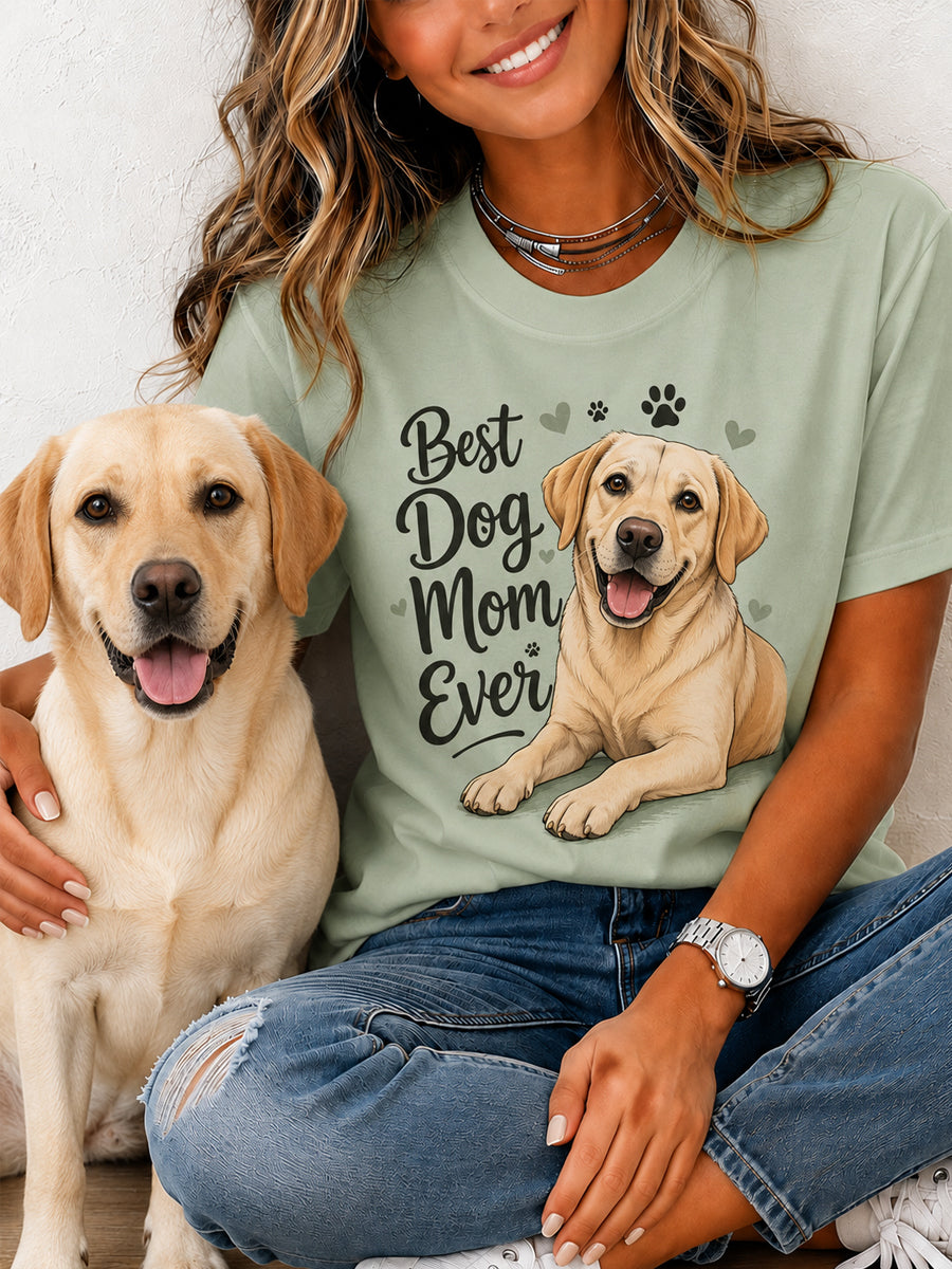 Drôle meilleur chien maman jamais imprimer cadeau pour les amoureux des animaux de compagnie Casual Tee