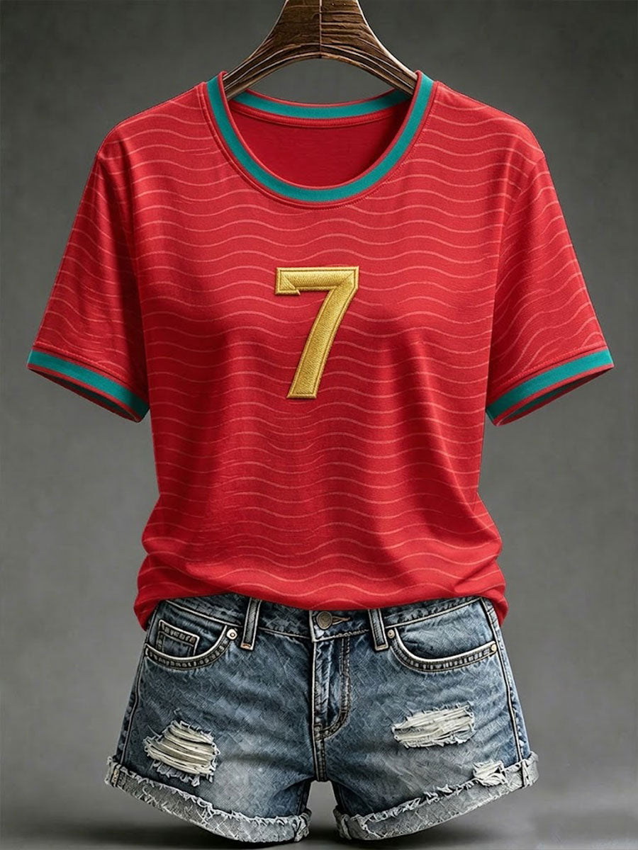 T-shirt à manches courtes de football pour femmes, Portugal