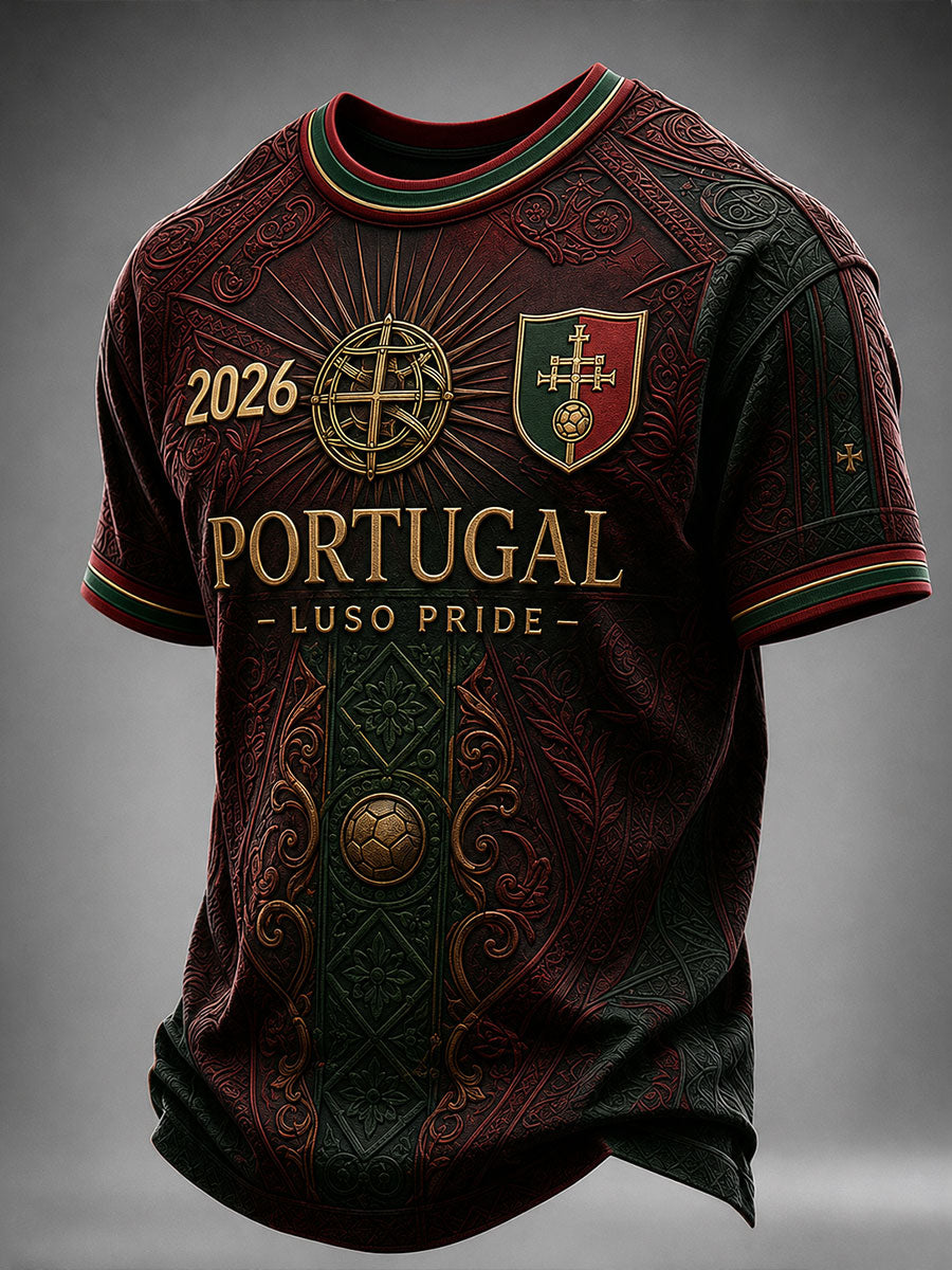 T-shirt à manches courtes de football pour hommes, Portugal