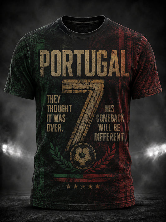 T-shirt graphique de légende du football portugais pour hommes