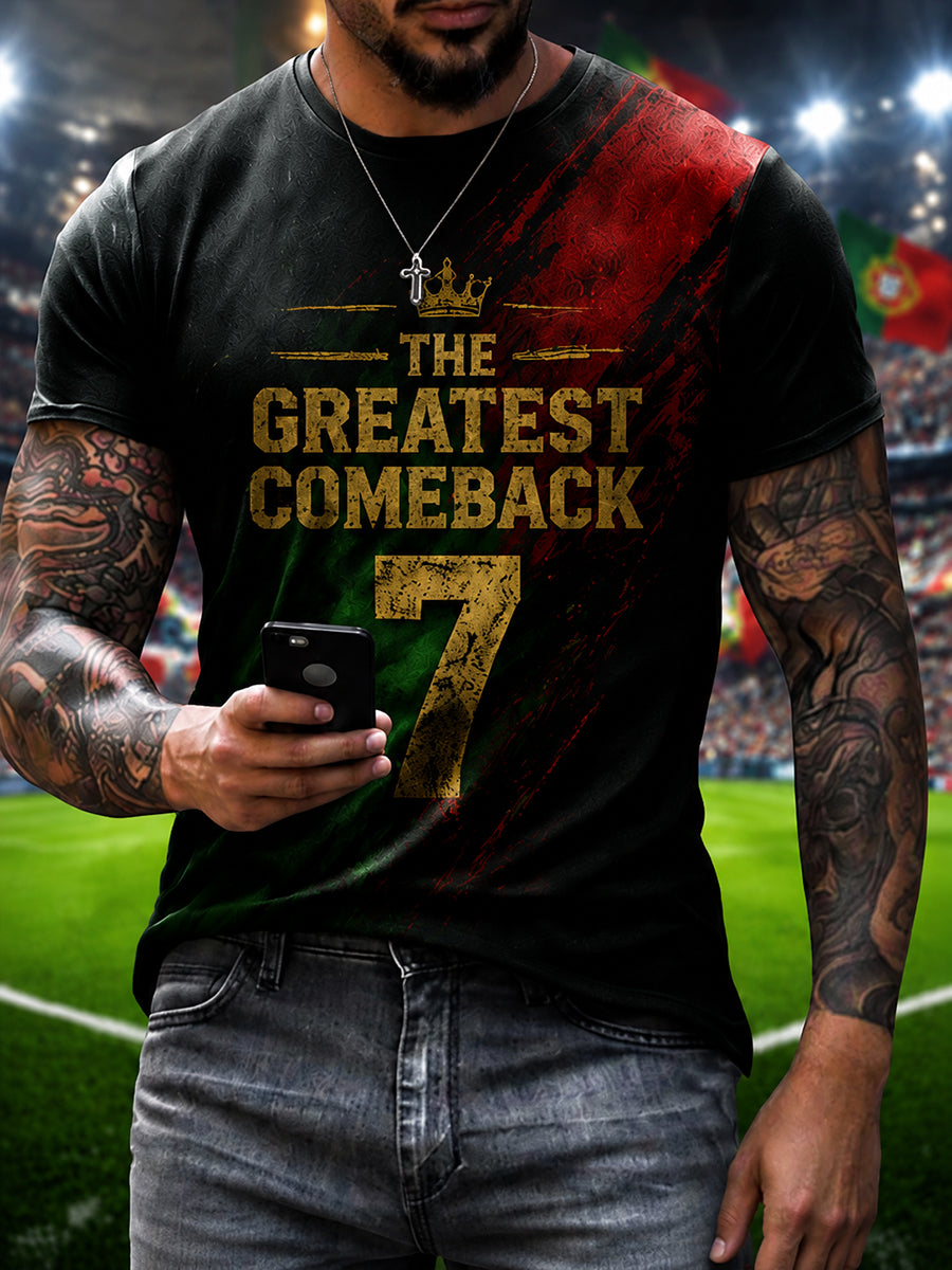 T-shirt graphique de légende du football portugais pour hommes