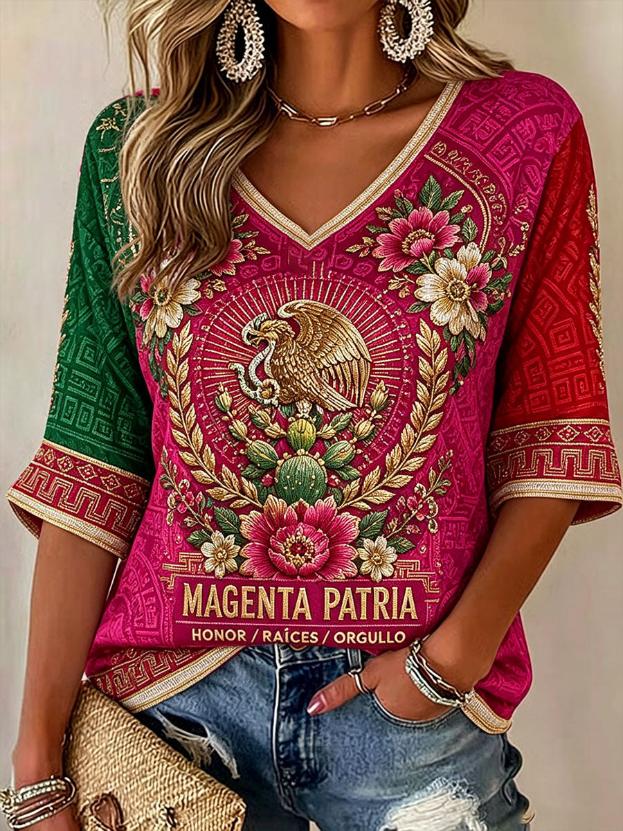 T-shirt imprimé pour femmes, motif football mexicain