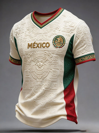T-shirt imprimé pour passionnés de football, modèle Mexique, pour homme