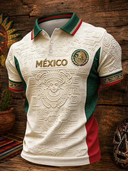 Haut décontracté pour hommes imprimé motif football mexicain