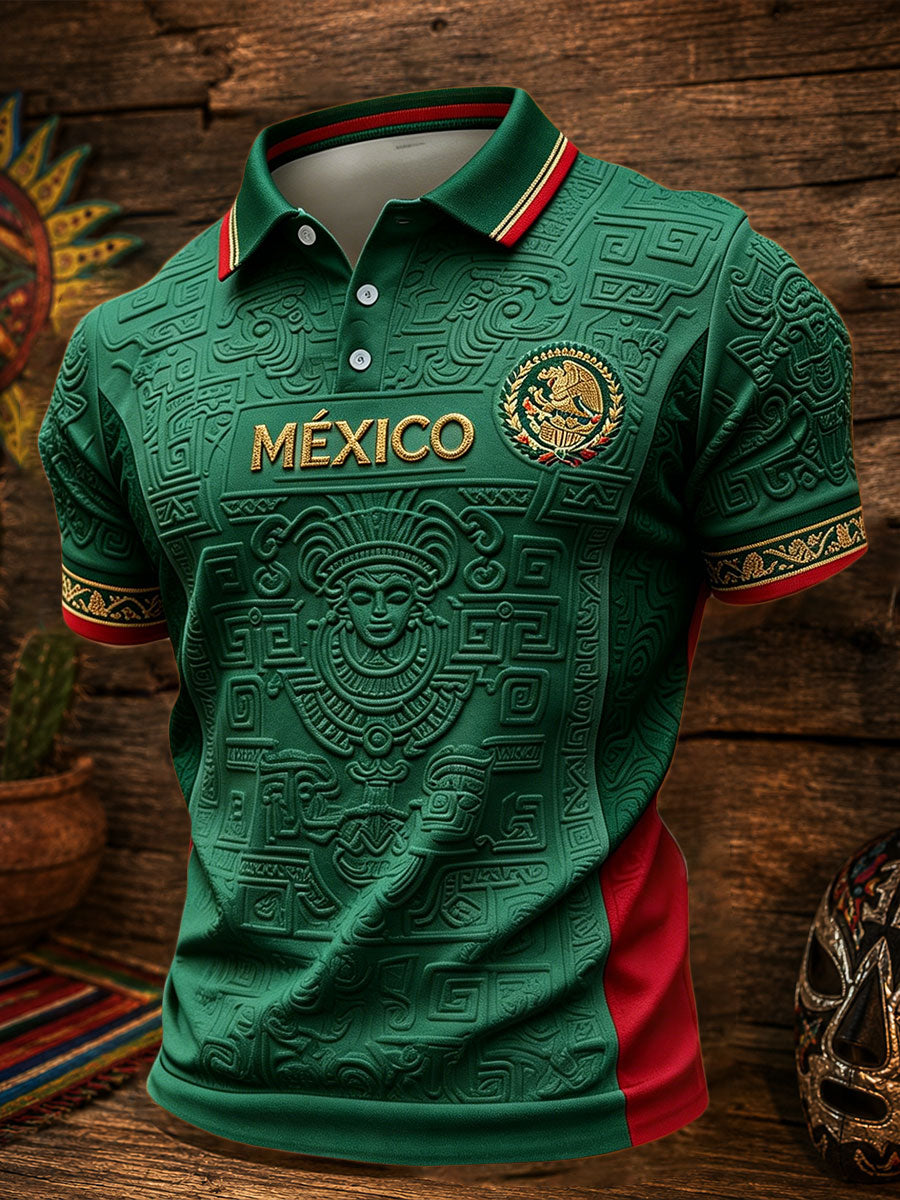 Haut décontracté pour hommes imprimé motif football mexicain