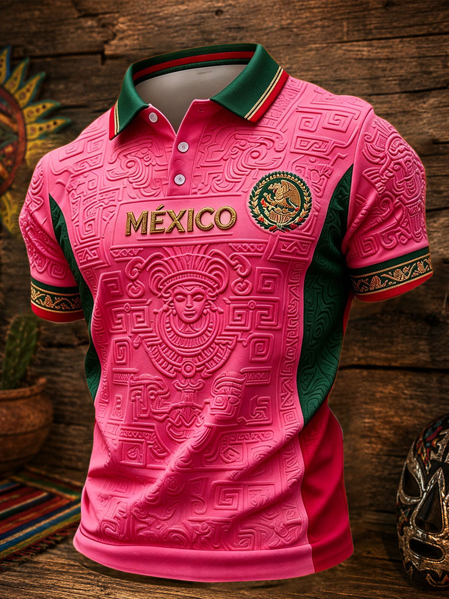 Haut décontracté pour hommes imprimé motif football mexicain