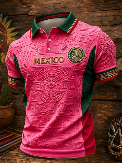 Haut décontracté pour hommes imprimé motif football mexicain