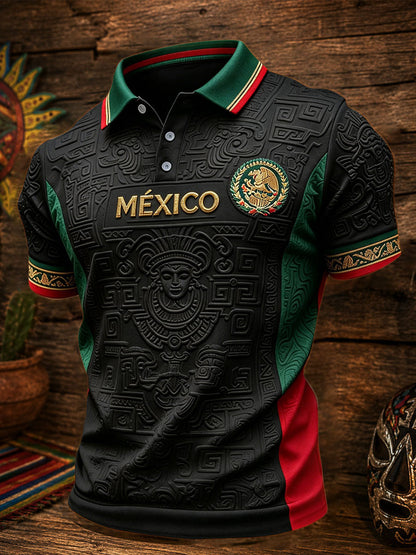 Haut décontracté pour hommes imprimé motif football mexicain