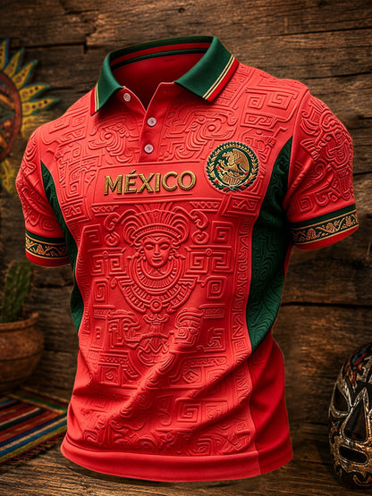Haut décontracté pour hommes imprimé motif football mexicain