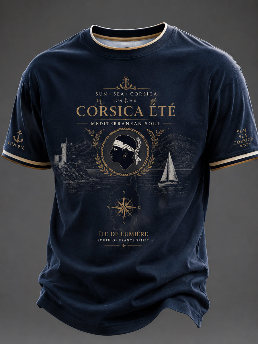 T-shirt pour homme imprimé du drapeau de la Corse