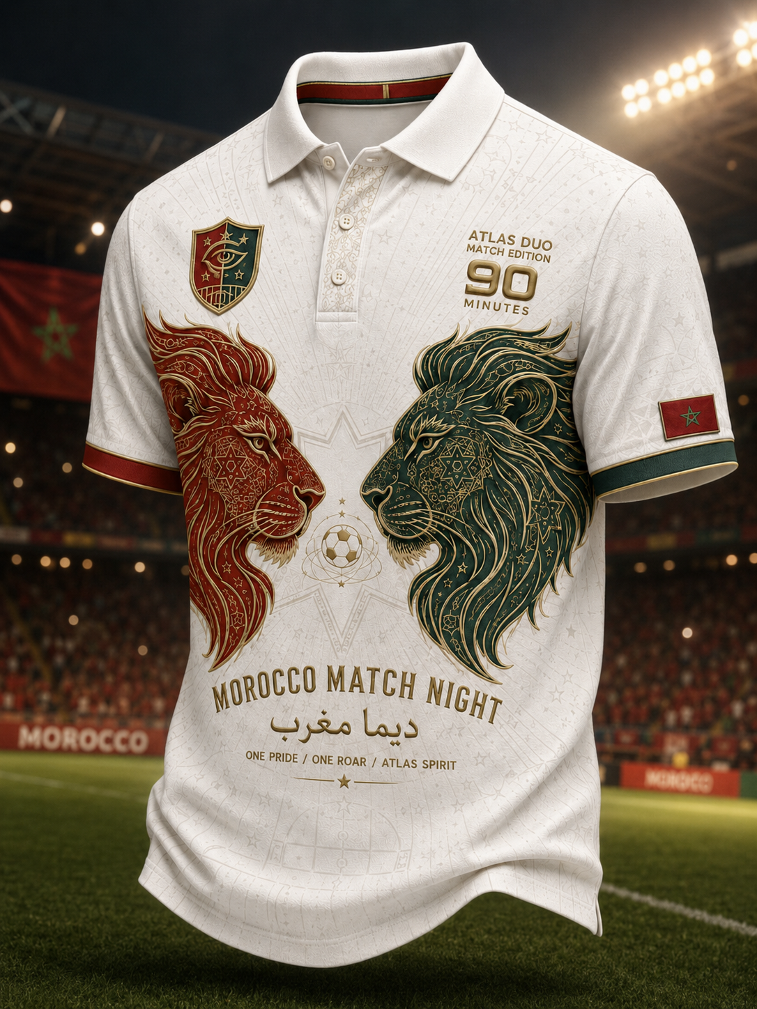 T-shirt manches courtes de football marocain pour homme
