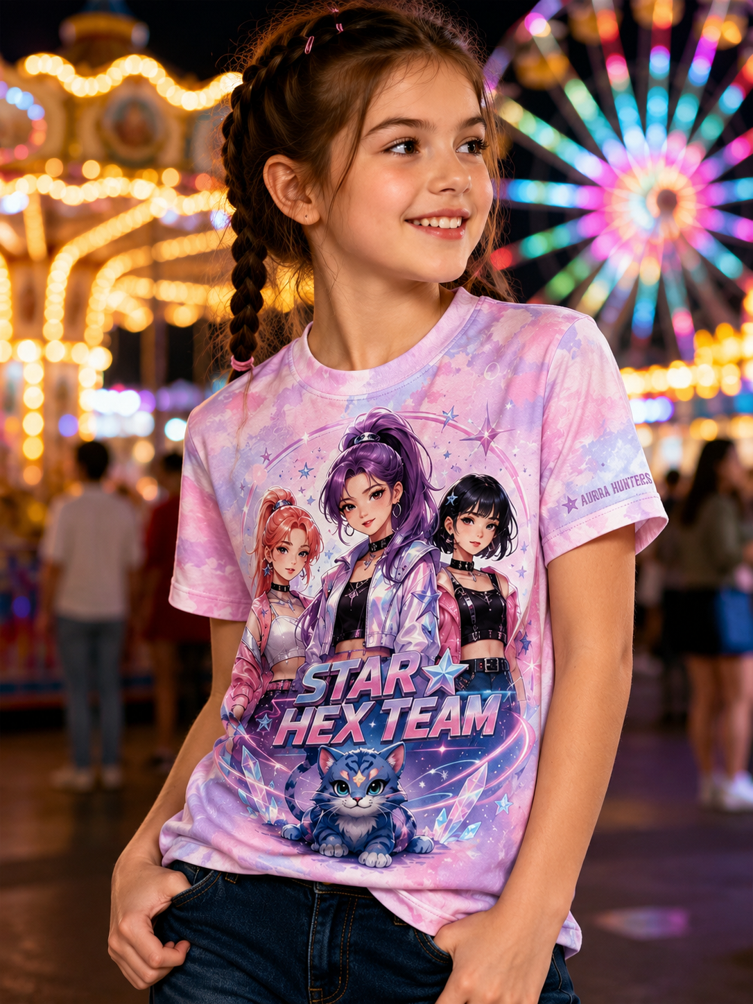 Kpop Demon Hunters Print Short Sleeve T-Shirt