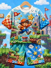 Super Mario Bros Short-Sleeve Shirt Set