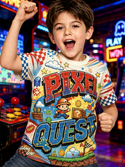 Super Mario Bros Print Short Sleeve T-Shirt
