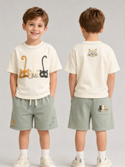 Interesting Animals Short-Sleeve Shirt Set