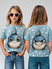 Children's Fun Animals Print Short Sleeve T-Shirt