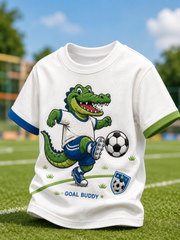 Children's Sports Style Print Short Sleeve T-Shirt