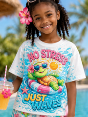 Children's Fun Animals Print Short Sleeve T-Shirt