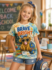 Back-To-School Season Print Short Sleeve T-Shirt