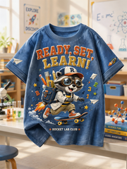 Children's School Entrance Season Print Short Sleeve T-Shirt