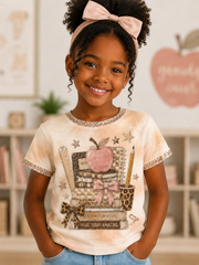 Back-To-School Season Print Short Sleeve T-Shirt
