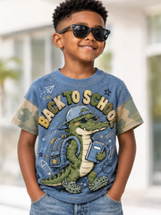 Back-To-School Season Print Short Sleeve T-Shirt