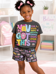 Back-To-School Season Short-Sleeve Shirt Set
