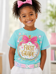 Back-To-School Season Print Short Sleeve T-Shirt