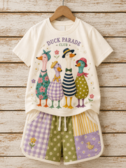 Children's Animals Short-Sleeve Shirt Set