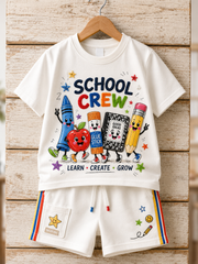 Back-To-School Season Short-Sleeve Shirt Set