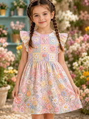 Children's Flowers Art Casual Dress