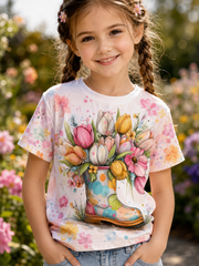 Children's Flowers Short Sleeve T-Shirt