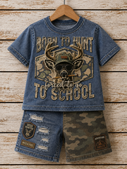 Back-To-School Season Short-Sleeve Shirt Set