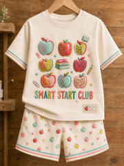 Back-To-School Season Short-Sleeve Shirt Set
