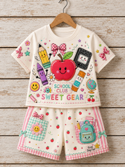 Back-To-School Season Short-Sleeve Shirt Set