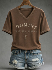 T-shirt casual da donna "Domine Non Sum Dignus" Catholic Faith