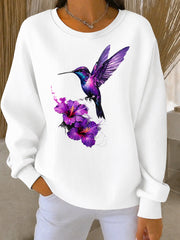 Felpa casual donna viola stampa artistica