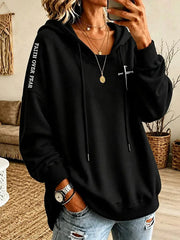 Felpa con cappuccio casual stampata 14:6 Christian THE WAY, THE VERH, AND THE LIFE 14:6