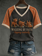 T-shirt donna WalkingG By Faith Tripping Constantly