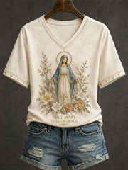 Maglietta da donna Hail Mary Piena di Grazia