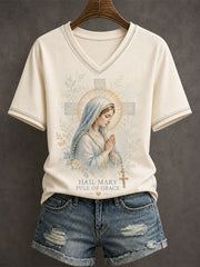 Maglietta da donna Hail Mary Piena di Grazia